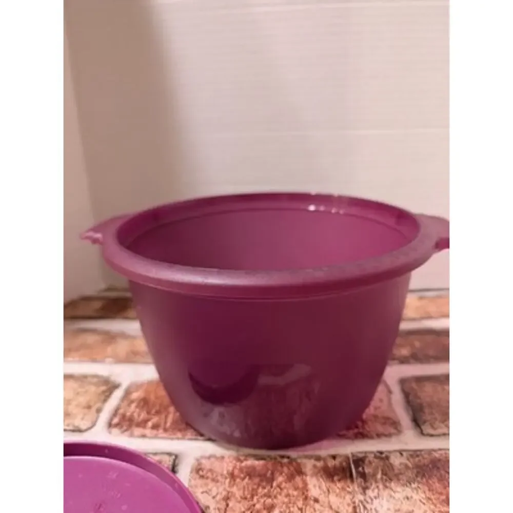 Tupperware Microwave Rice Grain Maker Cooker Steamer 3 Piece Set Purple 2.2L
